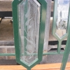 Metal Hand Rail w/Beveled & Etched Glass Accents 