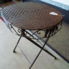 Rattan and Metal Folding Table
