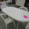 White Plastic Patio Table with 4 Chairs