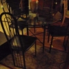 Modern Black Steel Dining Table Set