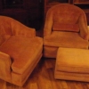 Pale Peach Club Chairs / Ottoman