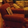 Rust and Green \'Crate and Barrel\' Chair
