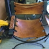 Leather Chair with Metal Base