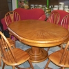 Large Pedestal Table with (6) Chairs