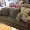 Green Sofa+7 Pillows+2 Arm Covers